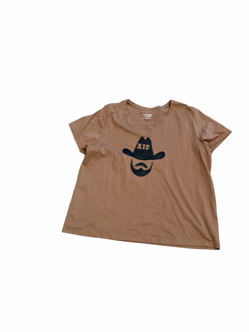 Women's Brown Graphic Tee with Cowboy Print